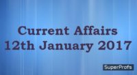 Current affairs 12th Jan 2017