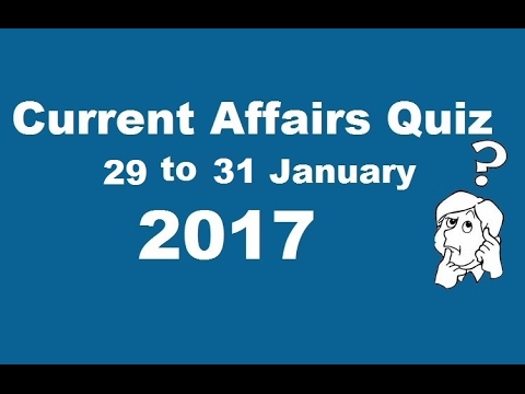 Current Affairs 29 Jan 2017