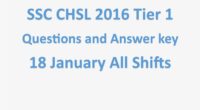 SSC CHSL 2016 Tier 1 Questions Asked on 18 January